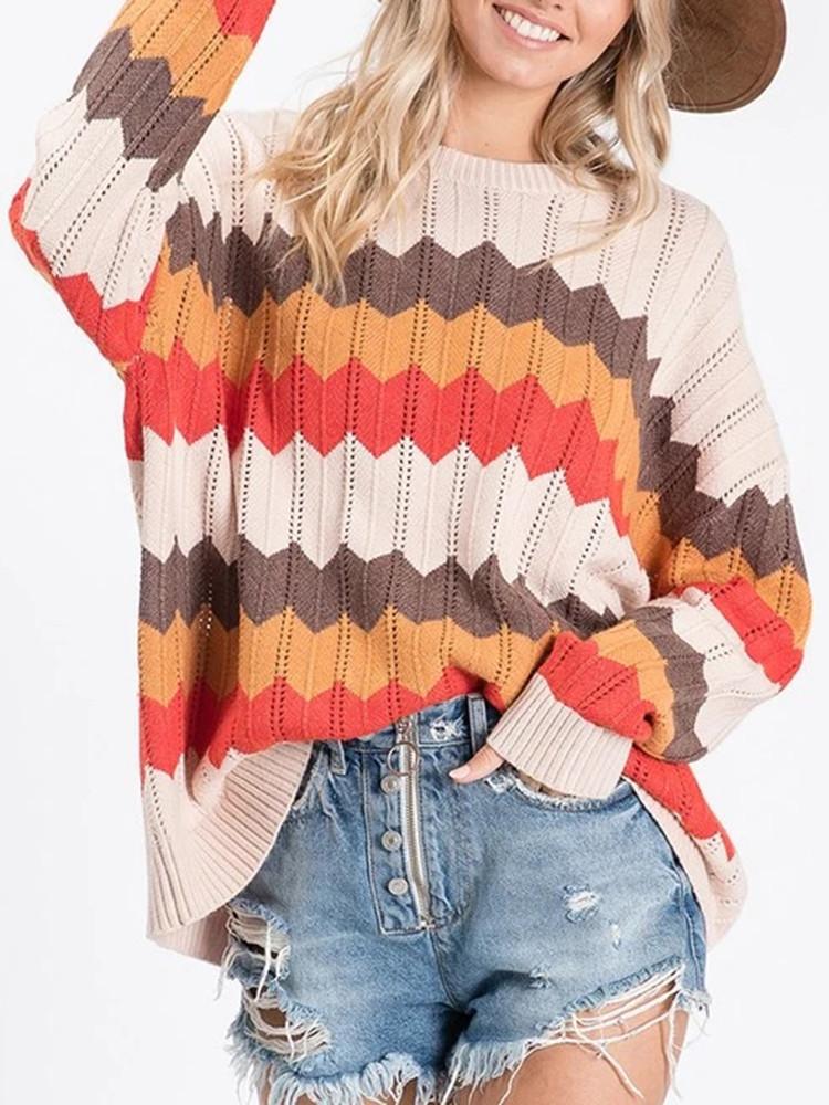 Pull à Rayures Couleur Zigzag