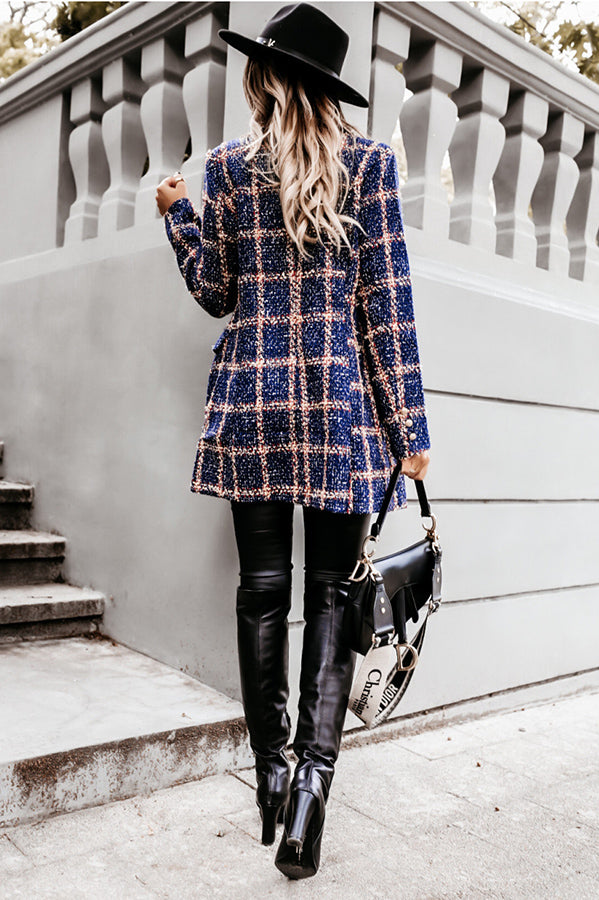 Making Statements Plaid Tweed Blazer