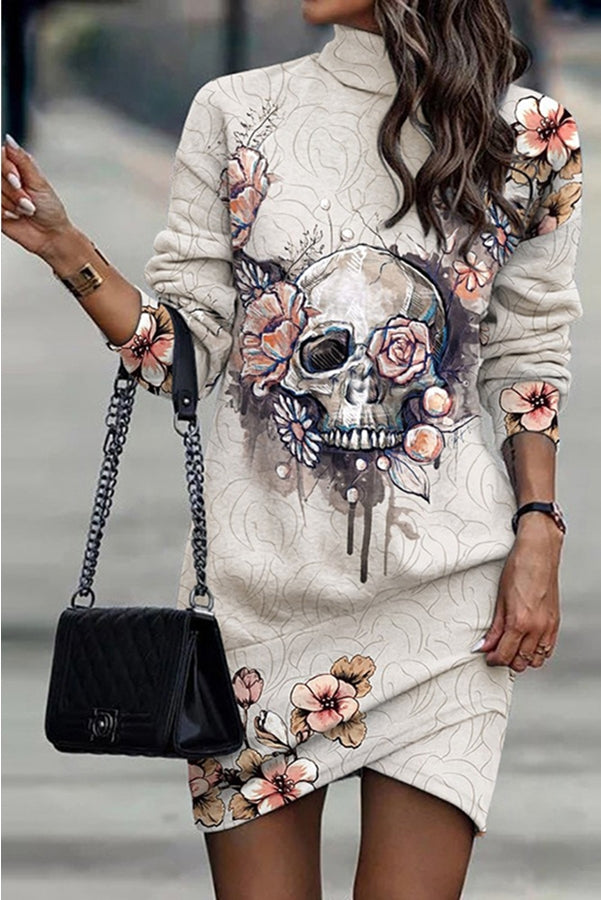 Lexi Printed High Neck Sweatshirt Mini Dress