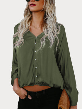 Chemise Type Lâche En Coton Vert - CA Mode