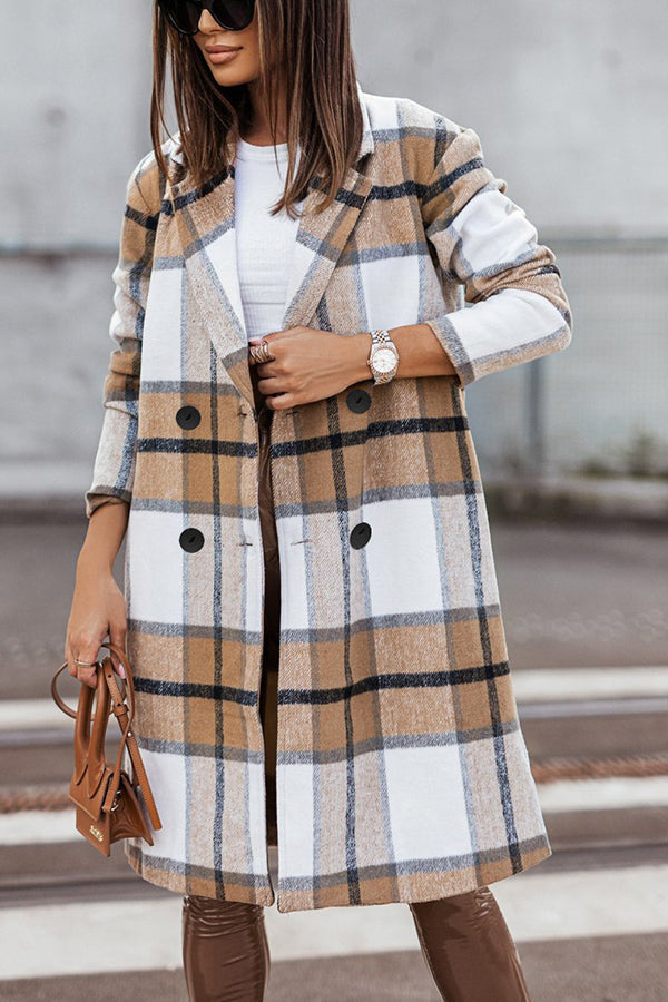 Own The World Plaid Midi Coat