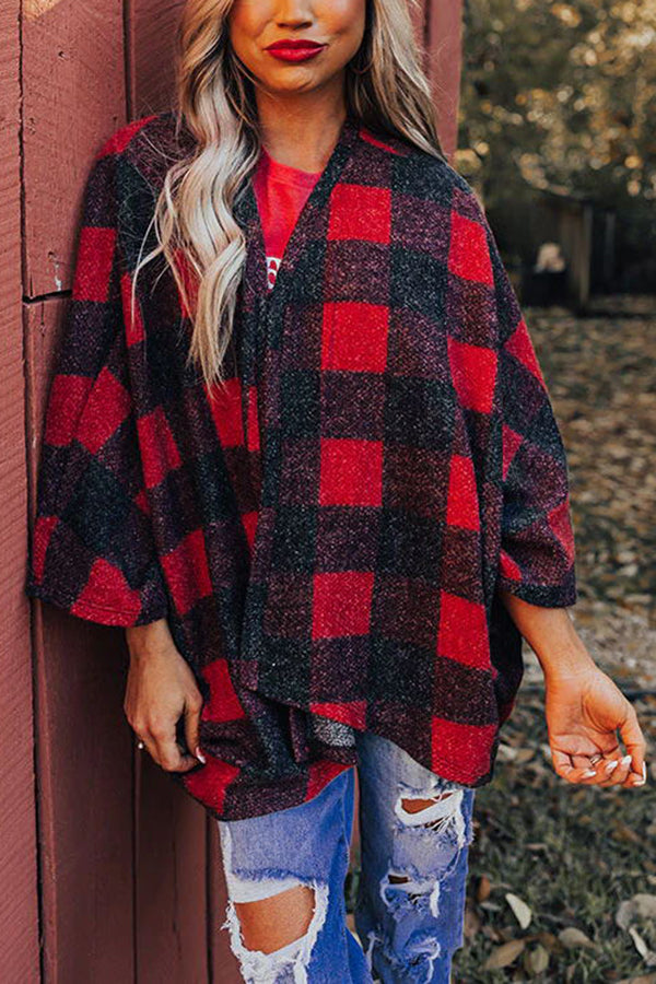 Full of Warmth Loose Check Cardigan