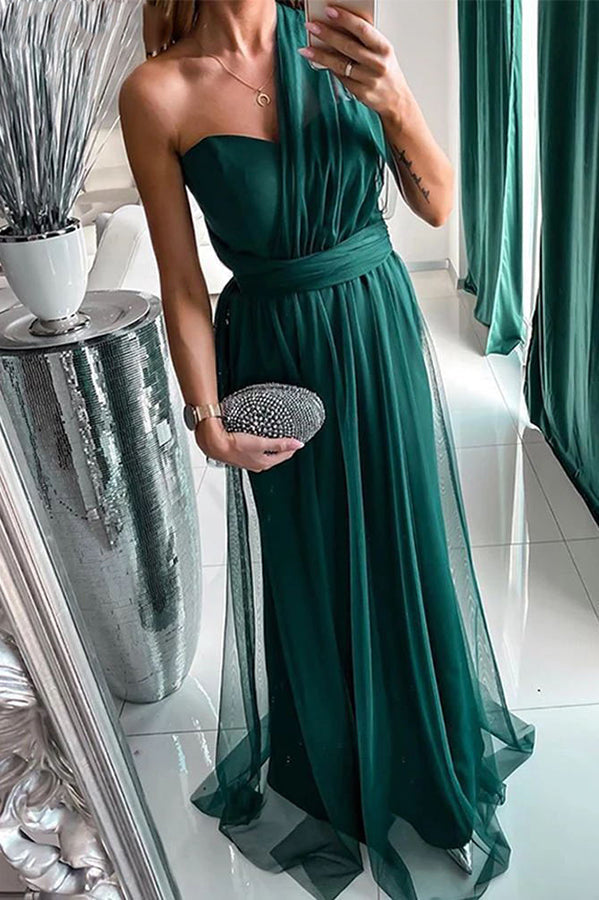 Robe Longue de Soirée Une Épaule