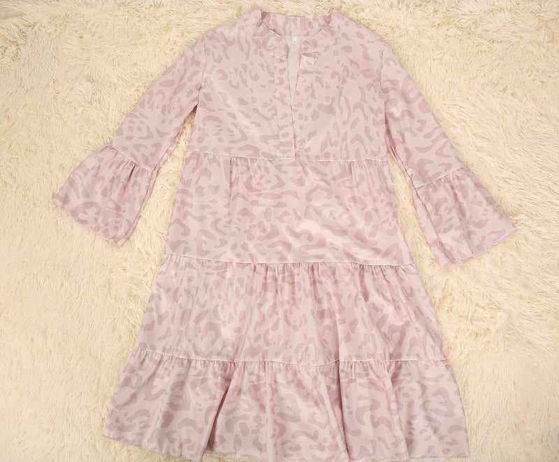 Robe Rose Imprimé Léopard Jungle Kitty