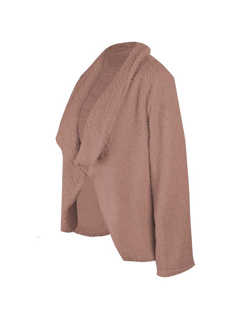 Manteau Ouvert Cardigan Courte à Col en V