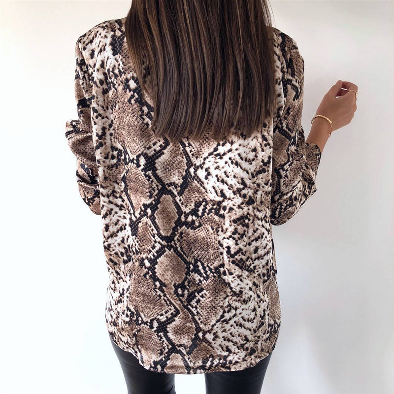 Blouse Top à Col en V avec Imprimé - CA Mode