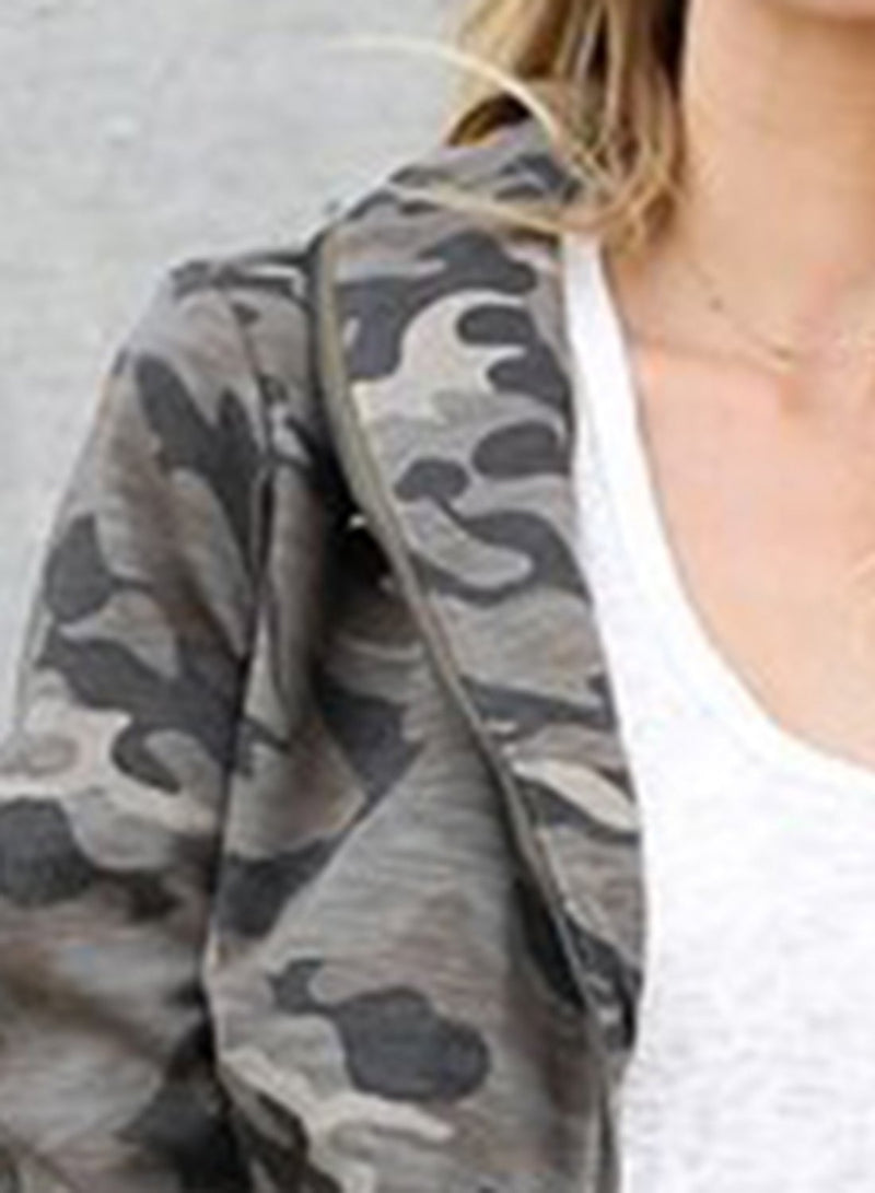 Manteau de Camouflage Ourlet Courbé