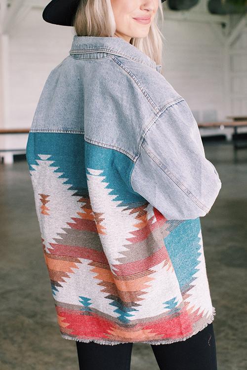 Smokey Mountain Aztec Denim Jacket