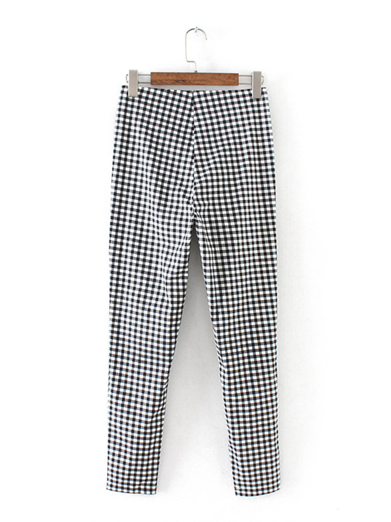 Pantalon à Motif de Grille