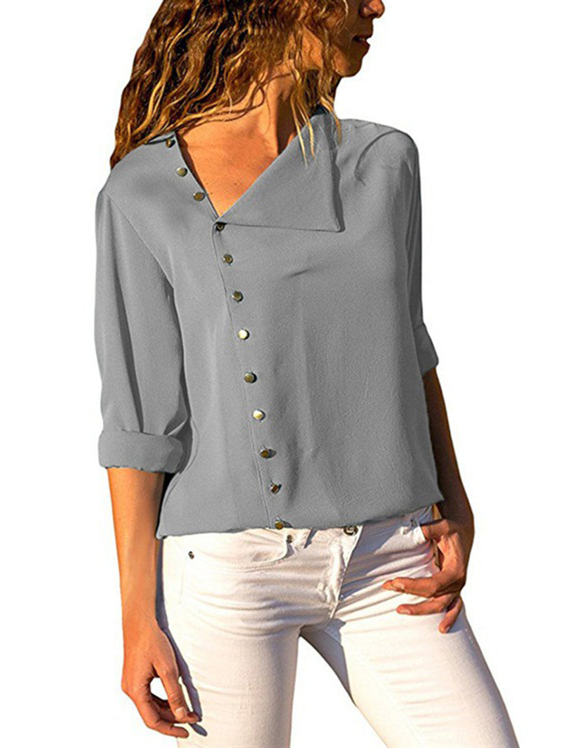 Blouse à Manches Longues avec Boutons - CA Mode