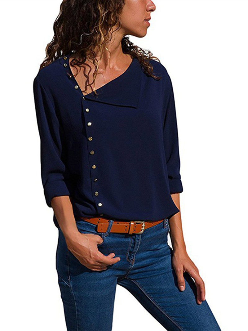 Blouse à Manches Longues avec Boutons - CA Mode