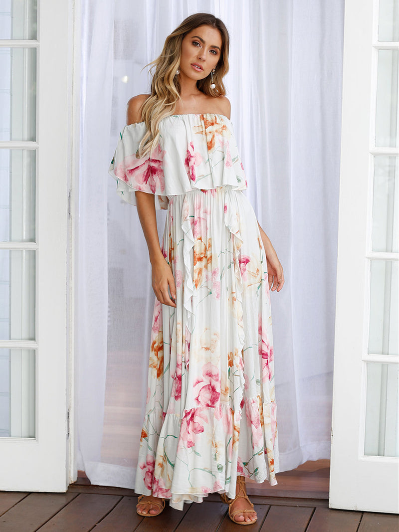 Maxi Robe à Imprimé Floral - CA Mode