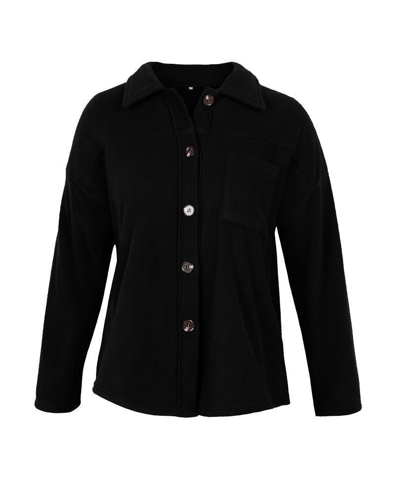 Veste Chaude Boutonnée Manches Longues