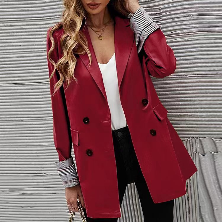 Manteau Manches Longues Col Rabattu Revers