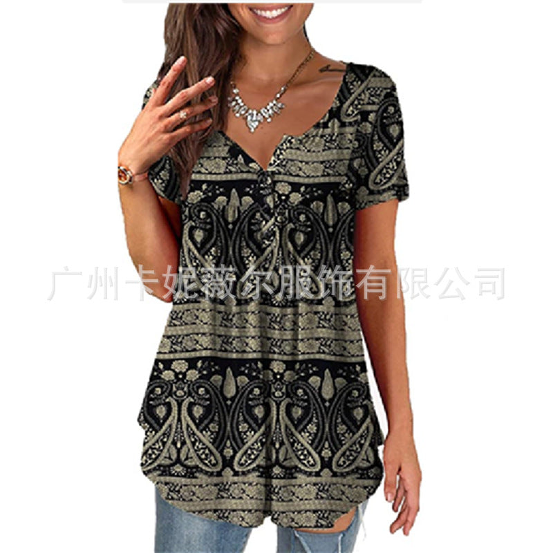 Casual Loose Short Sleeve Scoop Neck Top