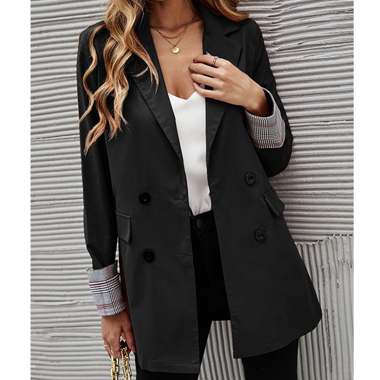 Manteau Manches Longues Col Rabattu Revers