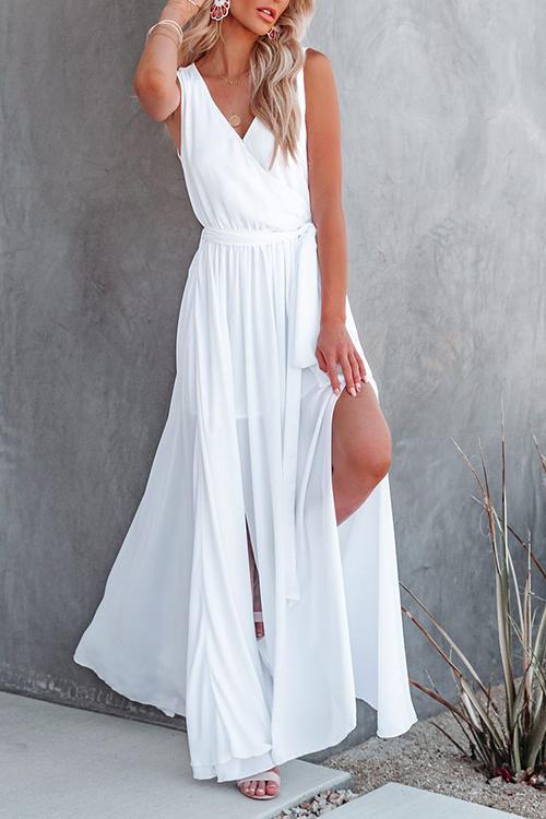 Robe Longue Irrégulière Col en V