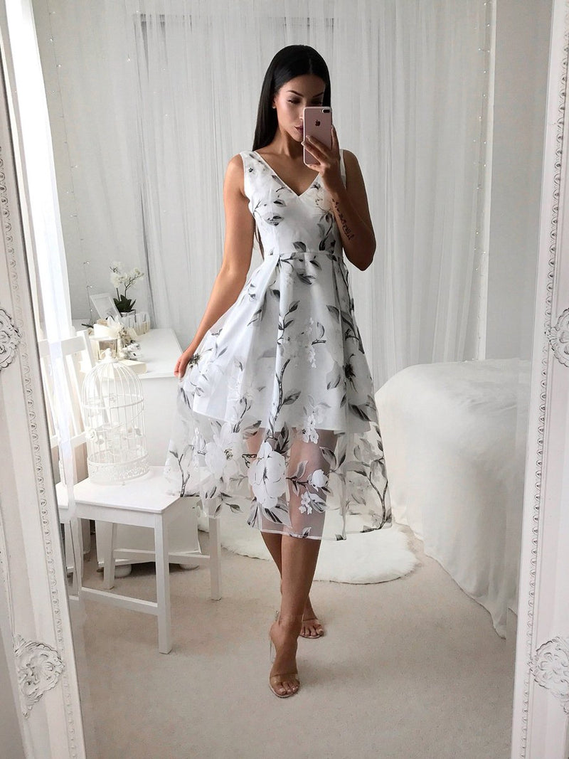 Robe à Imprimé Col en V