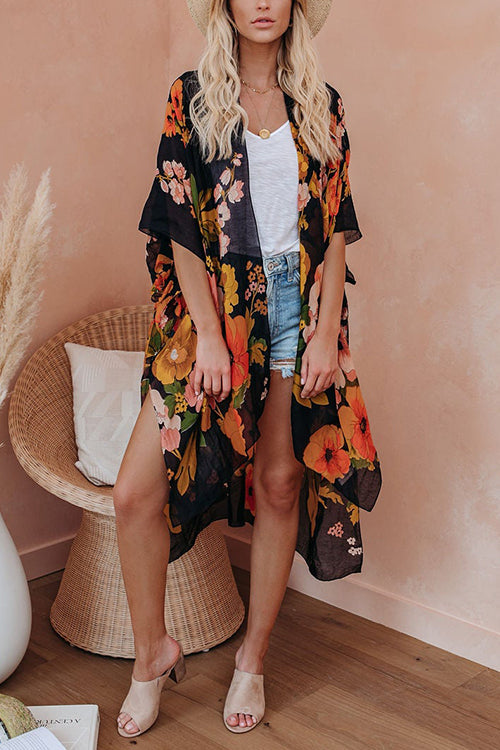 Your Sunny Day Floral Print Kimono