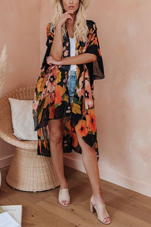 Your Sunny Day Floral Print Kimono