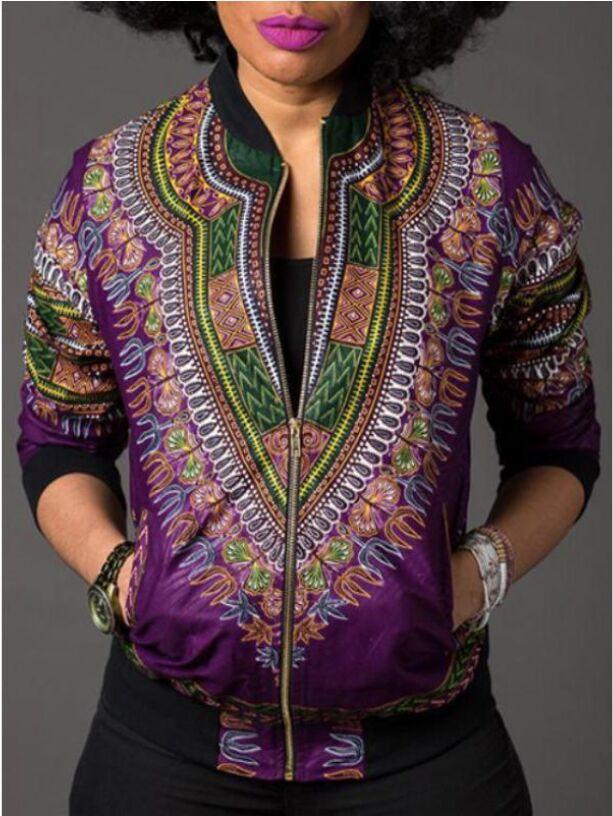 Dashiki Veste à Manches Longues Colorée - CA Mode