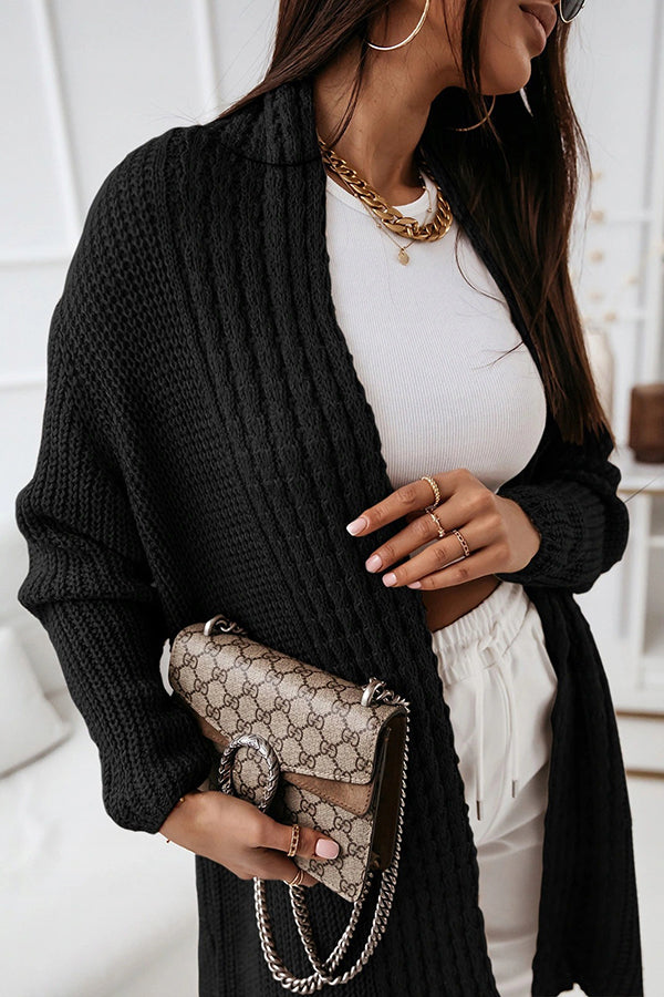 Tired of Waiting Cable Neck Knit Cardigans