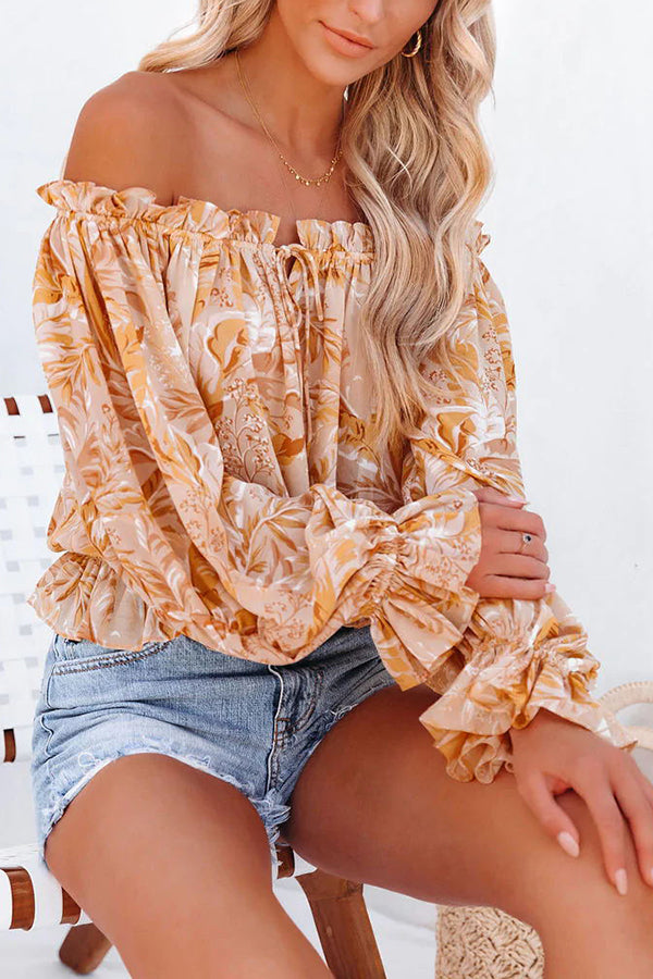 Coastal Cove Printed Off The Shoulder Blouse