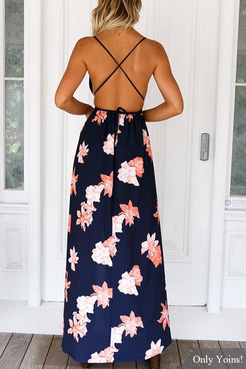 Robe Imprimée à Encolure en V