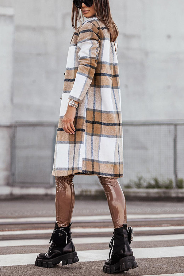 Own The World Plaid Midi Coat