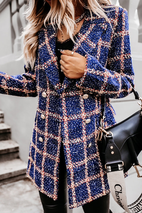 Making Statements Plaid Tweed Blazer