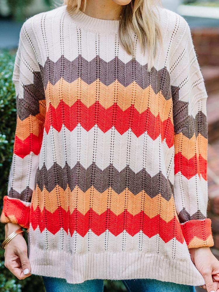 Pull à Rayures Couleur Zigzag