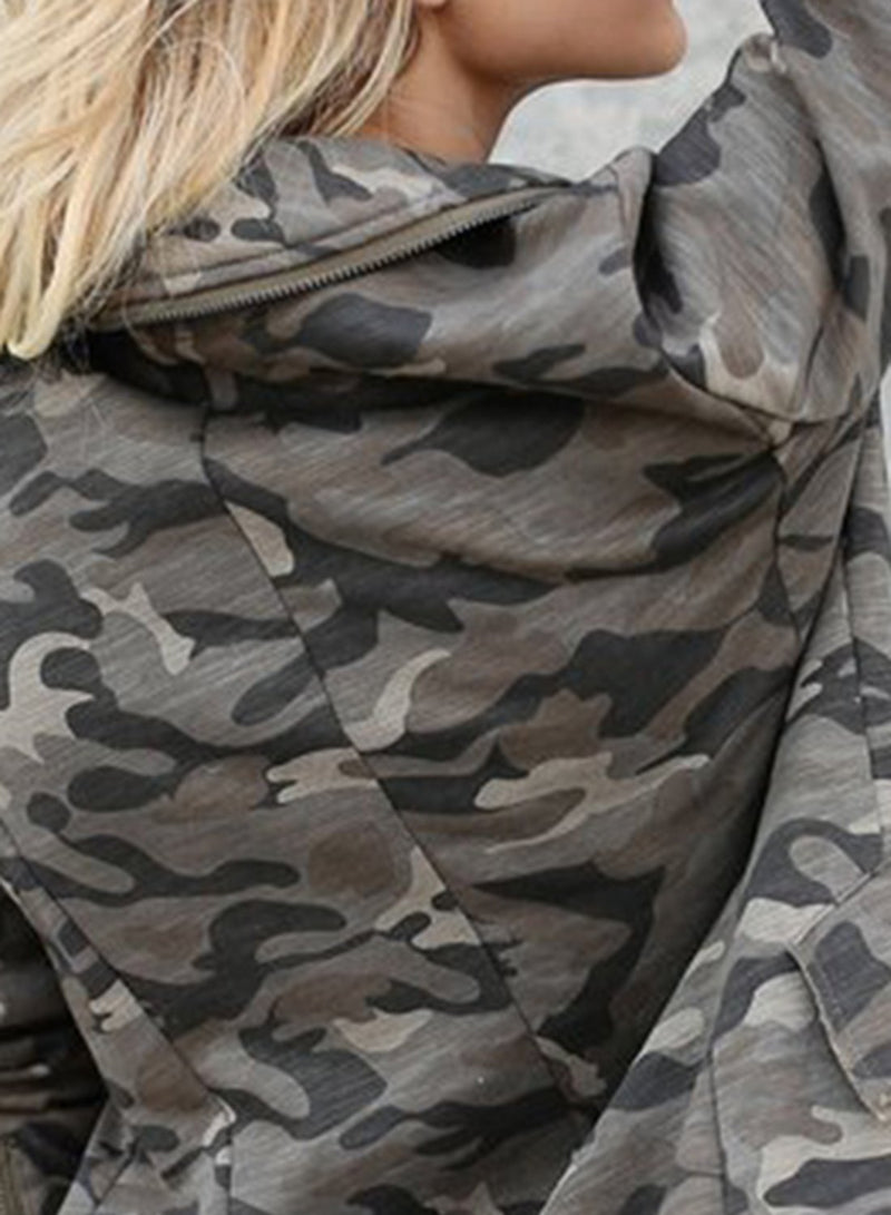 Manteau de Camouflage Ourlet Courbé