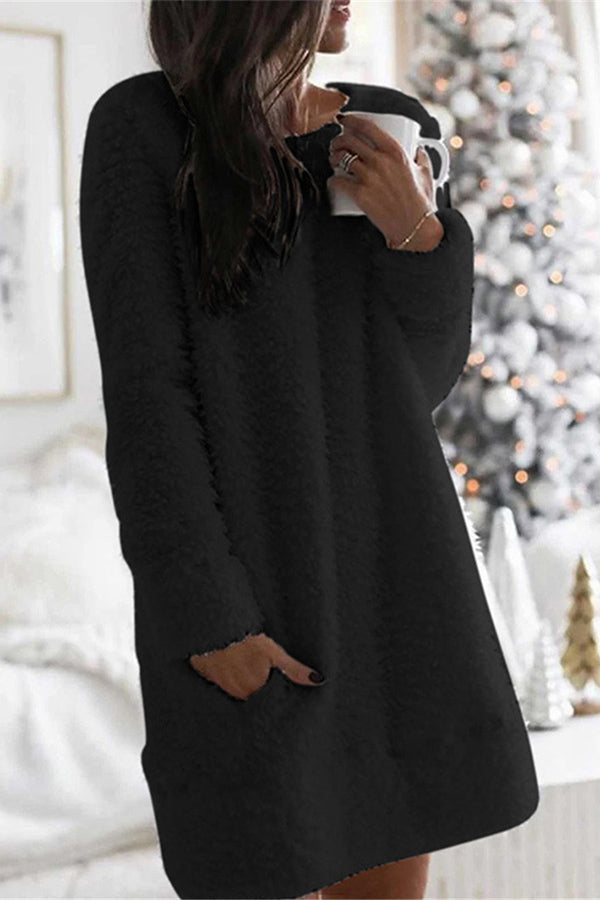 Cozy Corner Fleece Pocketed Lounge Sleep Dress