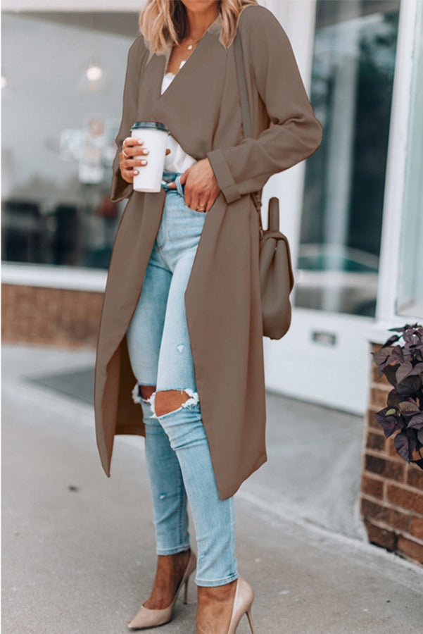 Make It Happen Lapel Midi Trench Coat