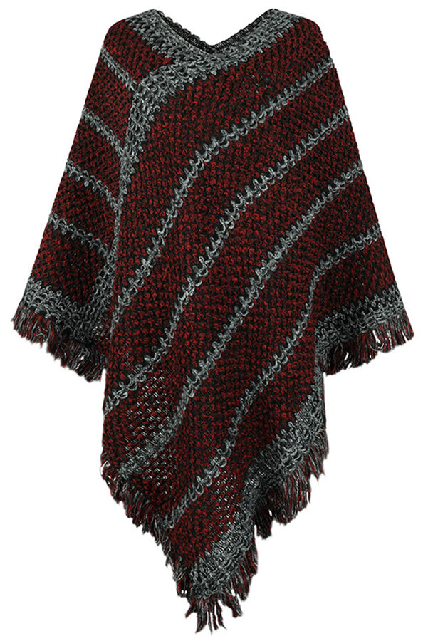 Everything and More Crochet Patterned Knit Poncho