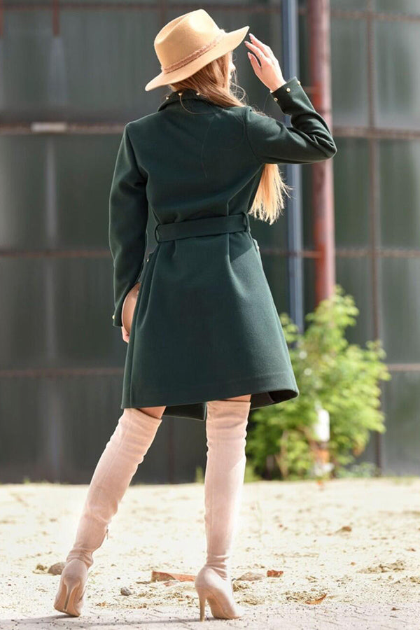 Rocky Mountain Studded Pocket Belted Midi Coat