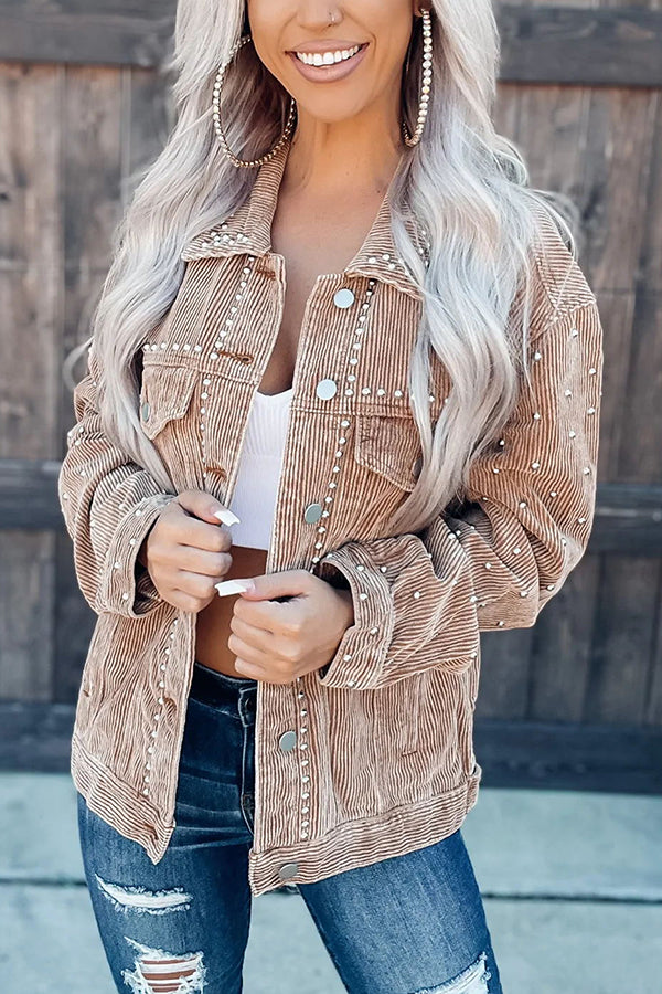 Make You Wonder Corduroy Studded Jacket