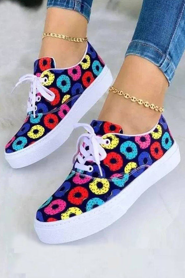 Jasper Graffiti Print Lace Up Sneakers