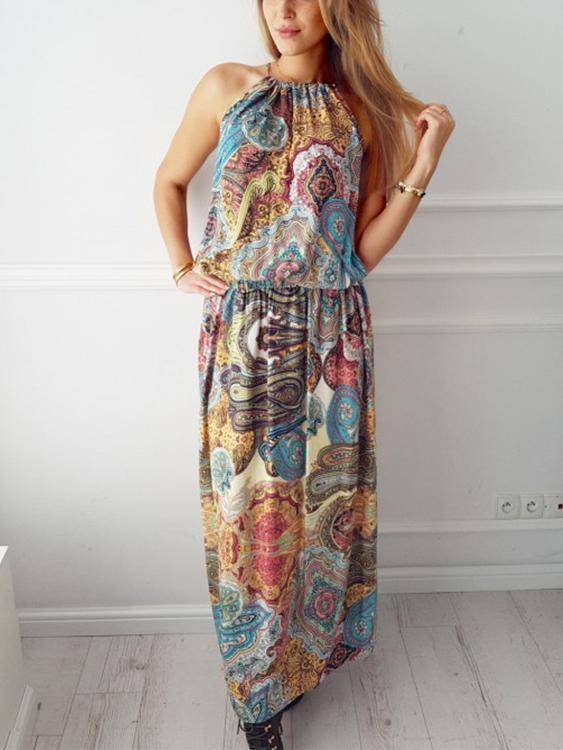 Maxi Robe Avec Imprimé Floral Bohème - CA Mode