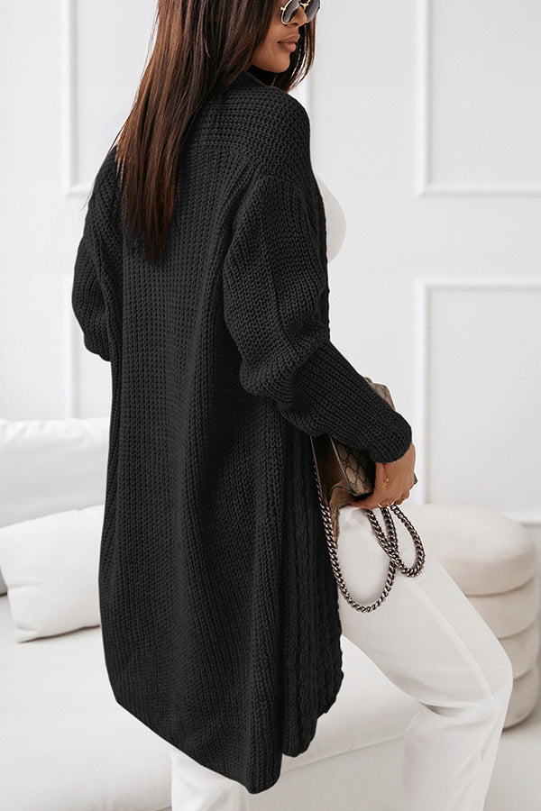 Tired of Waiting Cable Neck Knit Cardigans