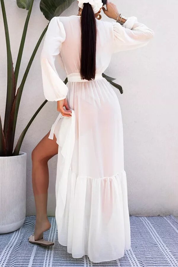 Ocean Mist High Low Maxi Cover Up Dress