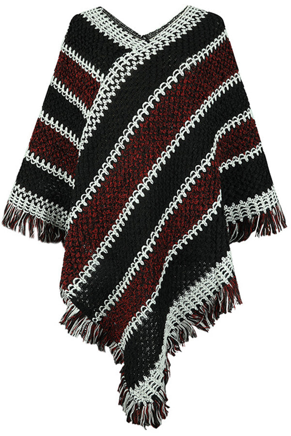 Everything and More Crochet Patterned Knit Poncho