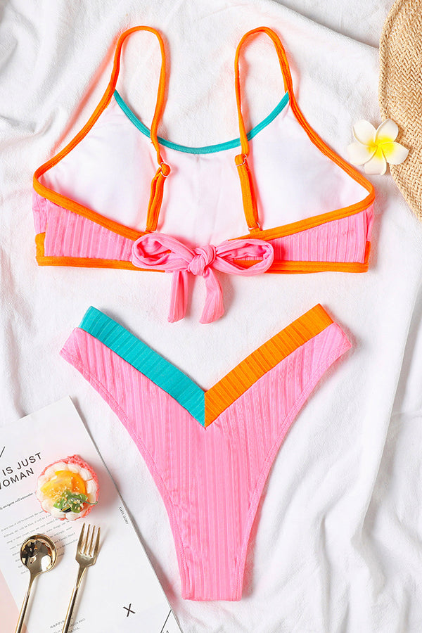 What A Vision Rainbow Side Ribbed Bikini Set