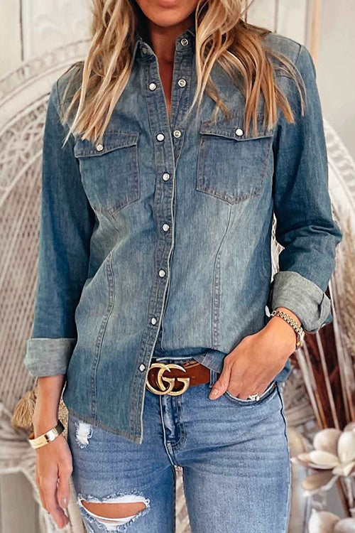 Retro Western Denim Shirt