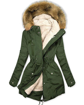 Add Velvet Padded Winter Hooded Coat