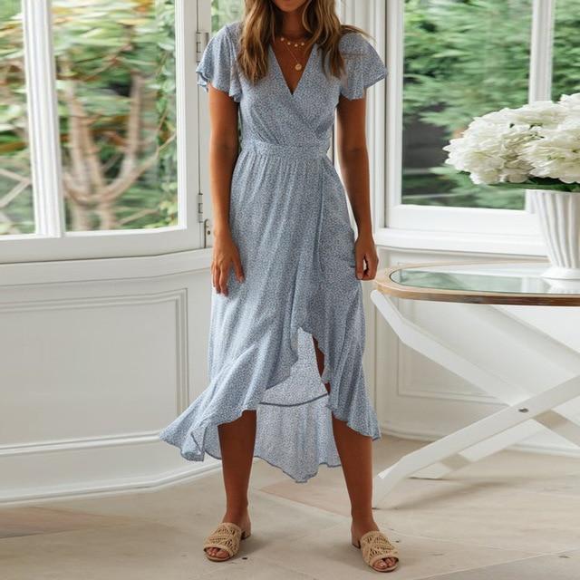 Robe Longue Plage Décontractée Imprimé Floral Boho