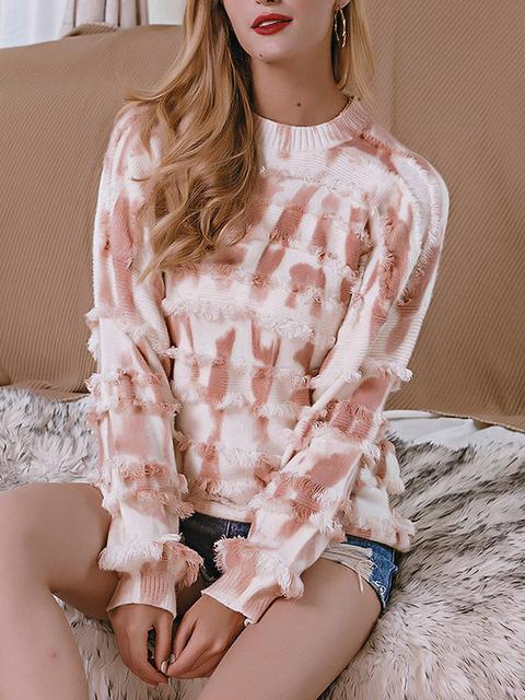 Pull Imprimé Fringe Cozy Tie-dye