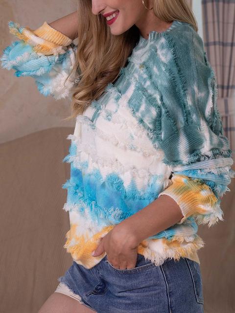 Pull Imprimé Fringe Cozy Tie-dye