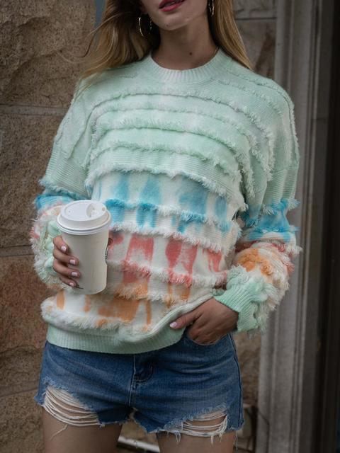 Pull Imprimé Fringe Cozy Tie-dye