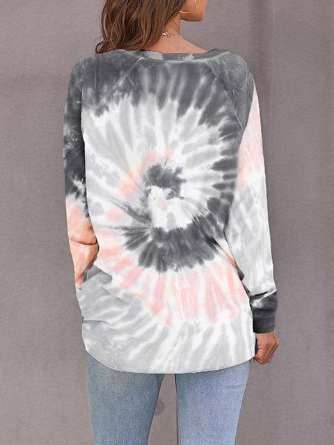 Sweatshirt Manches Longues Imprimé Tie-dye